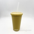 plastic double wall tumbler 500ml/16oz Double Wall tumbler with straw